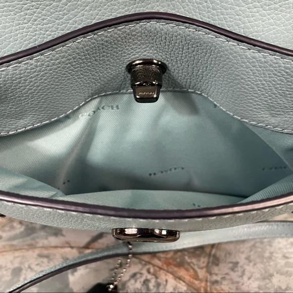 Coach Turnlock Chain Tote 27 57107 Chambray Blue - Picture 11 of 14